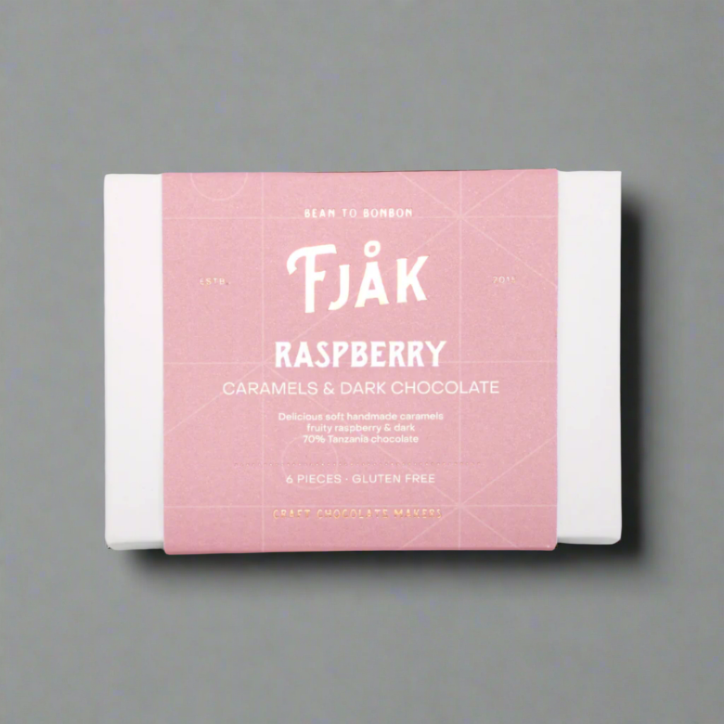 Fjåk - Chocolate Coated Raspberry Caramels - 6 pcs